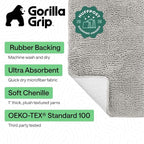 GORILLA GRIP Bath Rug Mat, Thick Soft Absorbent Chenille, Quick Dry Microfiber - Image 2