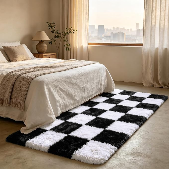 Shag Runner Rug for Bedroom Living Room 2x6 Upgrade Non-Slip Fluffy Soft - Image 3