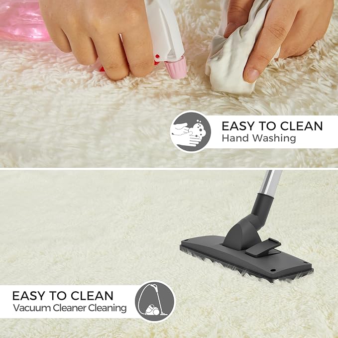 Ultra Soft Rug for Living Room, 4X6 Fluffy Shag Area Rug for Bedroom, Modern - Image 7