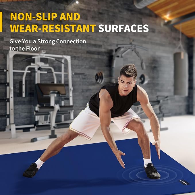 CAMBIVO Large Exercise Mat for Home Workout, Shoe-Friendly, Non-Slip Gym Mat - Image 2