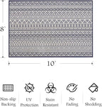 Outdoor Rug Carpet 8x10 ft, Flatweave Textured Outdoor Patio Rug Non Slip - Image 2