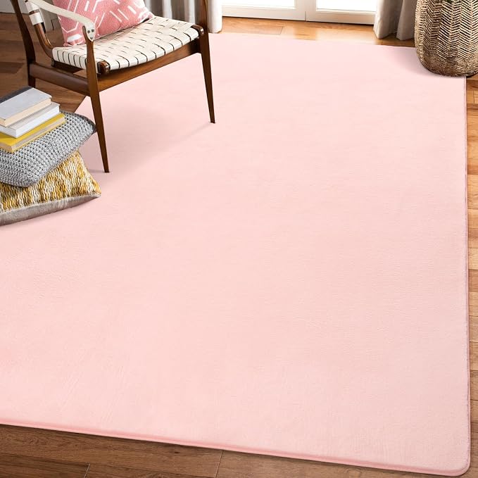 Amearea Modern Area Rugs for Bedroom Living Room, 4x6 Feet Pink Thickened - Image 9