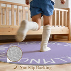 Topotdor Round Kids Play Rug Alphabet Nursery Area Rug Extra Large Soft - Image 6