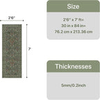 GENIMO Floral Washable Runner Rug 2’6” x 7’, Non-Slip Long Hallway Carpet - Image 2