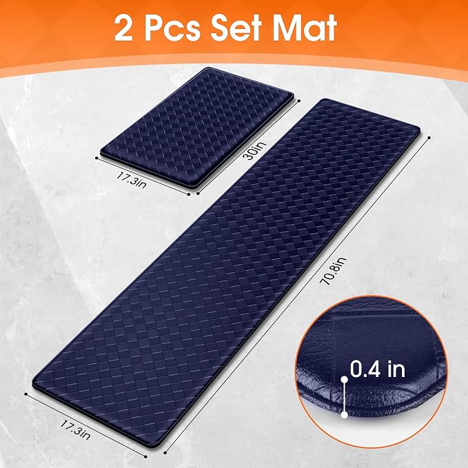 TranquilRelax 2-Piece Anti-Fatigue Kitchen Mats, Cushioned Non-Slip Waterproof - Image 2