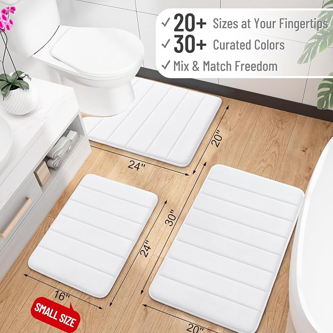 OLANLY Memory Foam Bath Mat 44x32, Super Soft Absorbent Bathroom Rugs, Quick Dry - Image 2