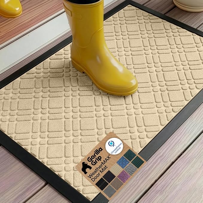 GORILLA GRIP 100% Waterproof All-Season WeatherMAX Doormat 35x23, US Designed by Unknown