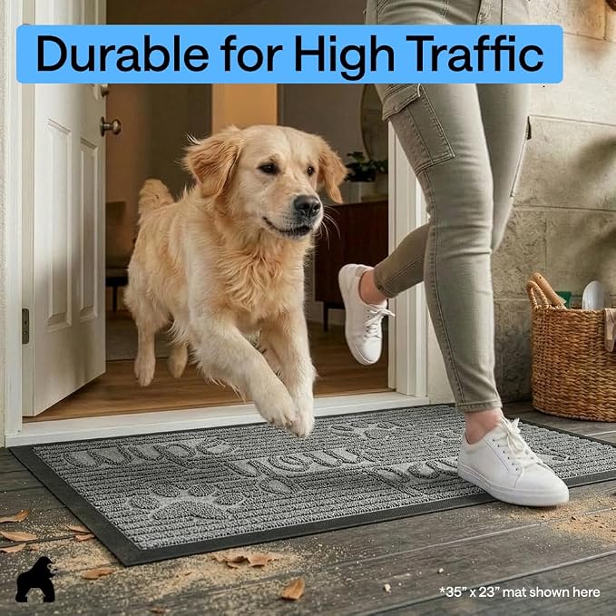 GORILLA GRIP 100% Waterproof All-Season WeatherMAX Doormat 35x23, US Designed - Image 7