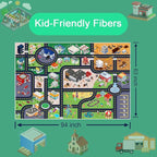 Kids Rug Playroom Car Play Mat City Life Road Rug - Image 2