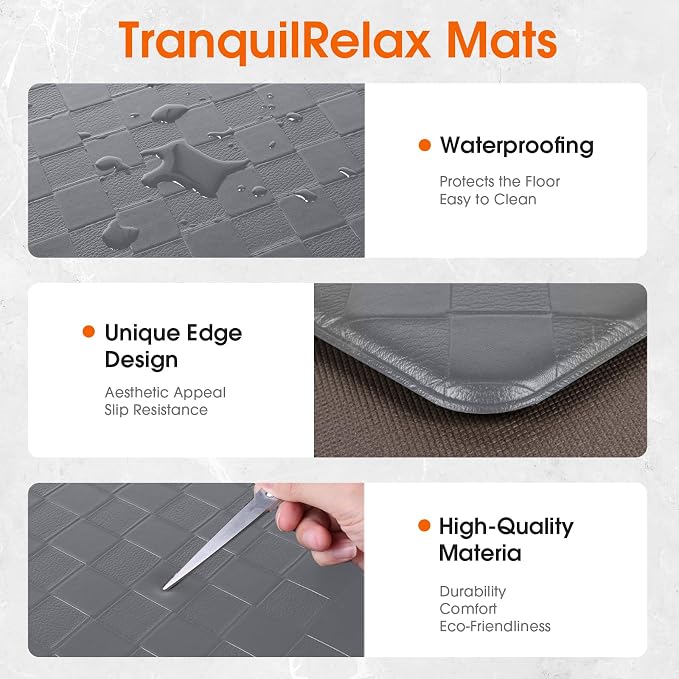 TranquilRelax Kitchen Mats, Cushioned Anti Fatigue Kitchen Mats - Image 3