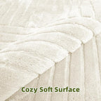 5x7 Geometric Solid Beige Area Rug – Washable, Durable Non-Slip Indoor Carpet - Image 2