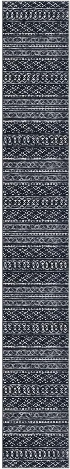 KUTA Long Hallway Runner Rug 2.6x18 Non-Slip Washable, Moroccan Vintage Black - Image 8