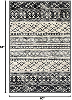 KUTA Morocca Area Rug 5x7 Black Navy Blue, Washable Boho Living Room Rugs - Image 2