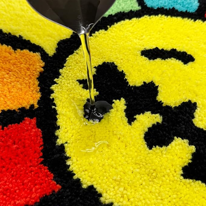 Trippy Happy Face Rug Cool Rugs Tufted Quick Dry Bath Mats - Image 4