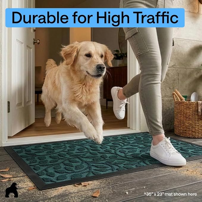 GORILLA GRIP 100% Waterproof All-Season WeatherMAX Doormat, US Designed Natural - Image 7