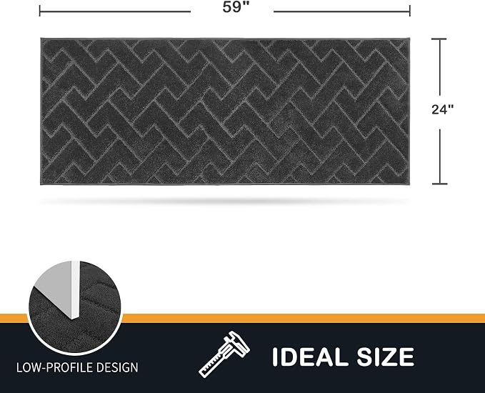 PURRUGS Dirt Trapping Door Mat 24" x 59", Non-Slip Machine Washable Entry Rug - Image 2