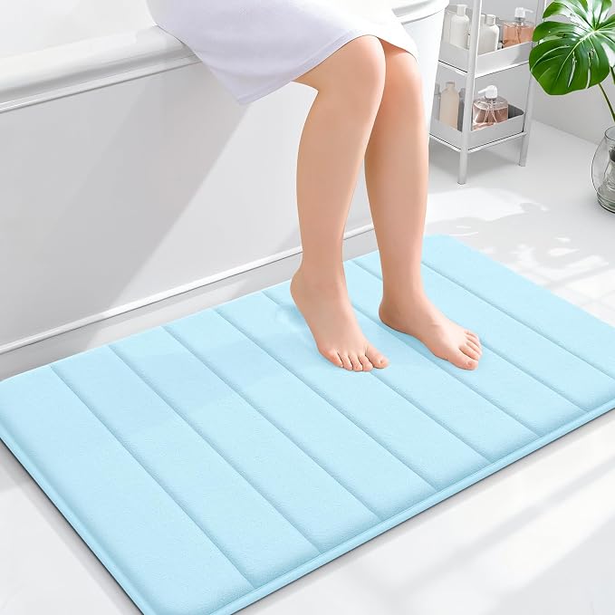 OLANLY Memory Foam Bath Mat 35x24, Super Soft Absorbent Bathroom Rugs, Quick Dry by OLANLY