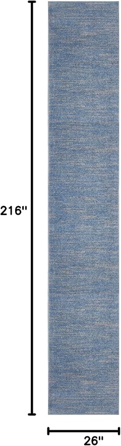 Nourison Home Nourison Essentials Blue Grey 2'2" x 18' Area Rug - Image 2