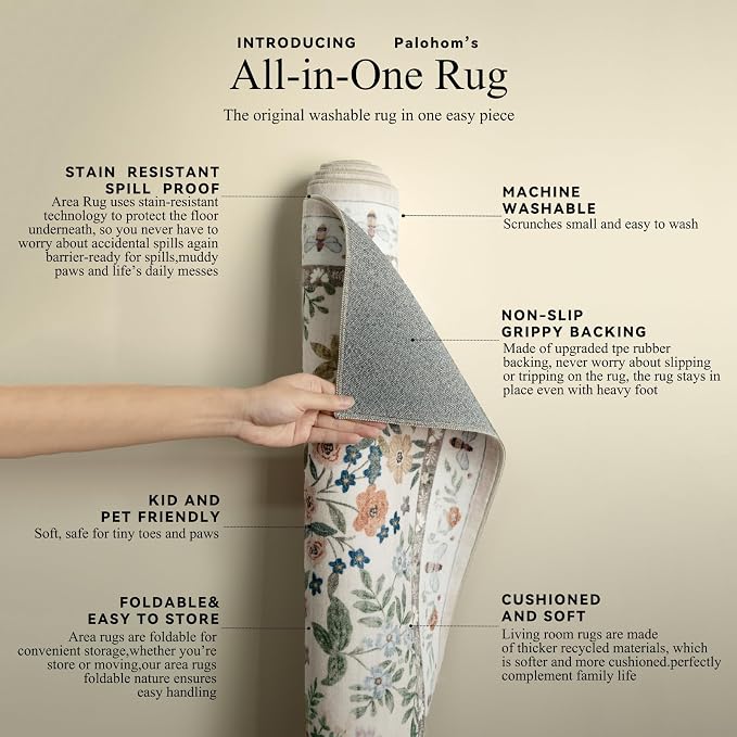 Washable Kitchen Rug Runners for Hallways: 2'x10' Bedroom Rug Non Slip Low Pile - Image 5