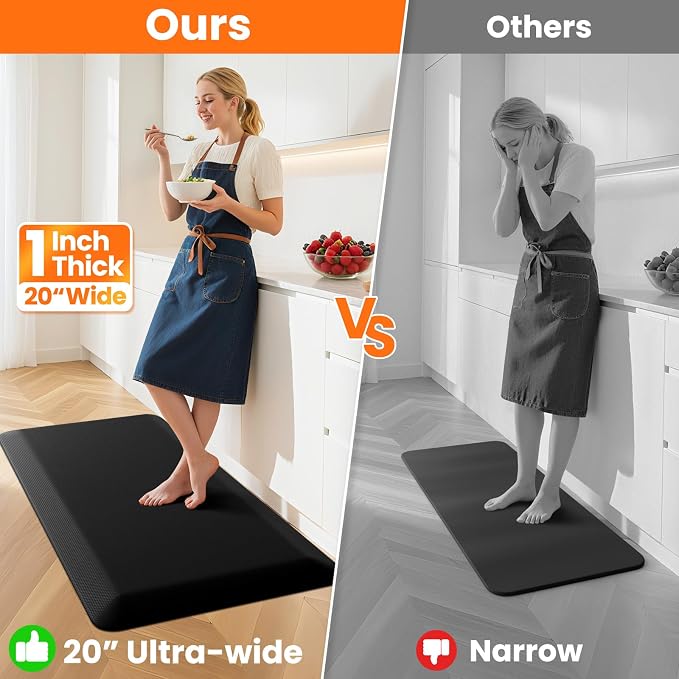 Kitchen Mats for Floor, 1 Inch Extra-Thick Kitchen Rugs, Non-Slip & Waterproof - Image 7