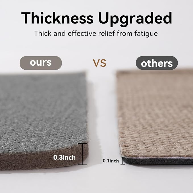 YDKGL Kitchen Rugs Mat Non Slip Washable, Linen-Look 0.3" Thick Soft Cushioned - Image 9