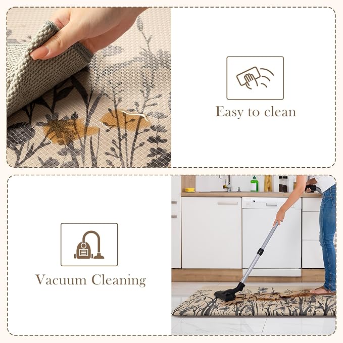 KIMODE Kitchen Anti Fatigue Mats, Farmhouse Kitchen Rugs Sets of 2, Memory Foam - Image 5