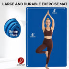 Stepwaver Extra Large Yoga Mat 6'x4', Ultra Durable, Wide Workout Mat, Wide - Image 2