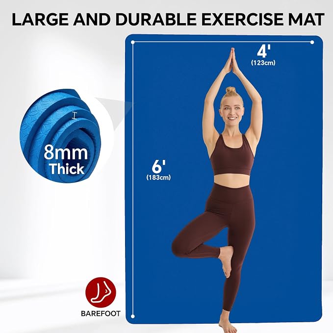 Stepwaver Extra Large Yoga Mat 6'x4', Ultra Durable, Wide Workout Mat, Wide - Image 2