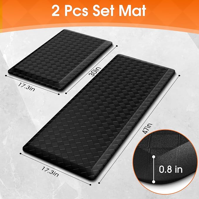 TranquilRelax 4/5 Inch Thick Anti-Fatigue Kitchen Mats 2Pcs, Cushioned Non-Slip - Image 2