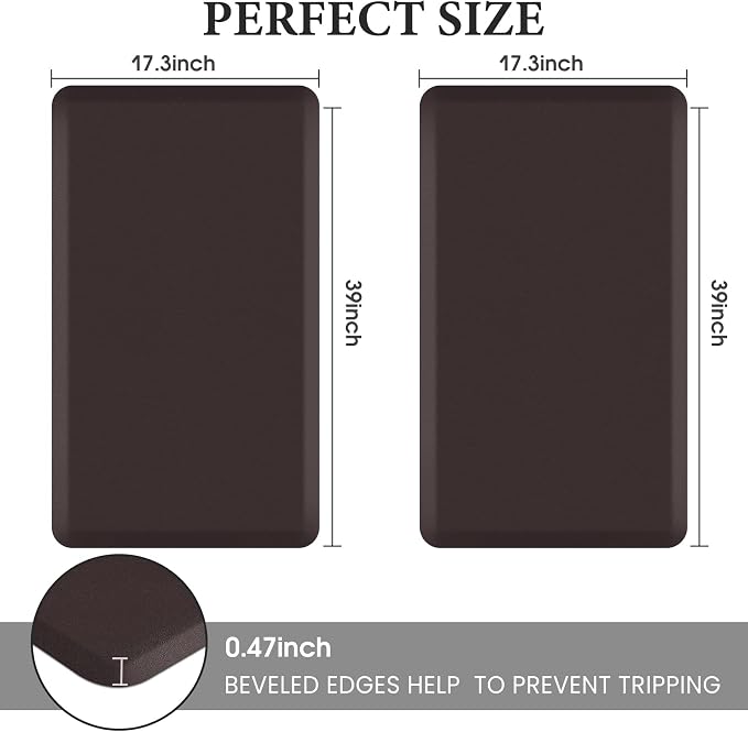 HappyTrends 2 PCS Kitchen Mat Cushioned Anti-Fatigue Floor Mat, Heavy Duty - Image 2