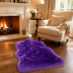 EasyJoy Faux Sheepskin Rug, Fluffy Faux Fur Rug, Ultra Soft Shag Area Rug - Image 4