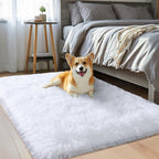 qulint 2x3 Area Rug for Bedroom, Fluffy White Rug for Girls Shag Fuzzy Small - Image 2