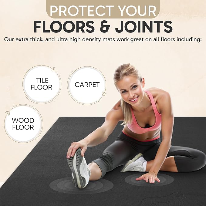 Gorilla Mats Extra Large Exercise Mat – 9'x6', Flat Fitness, Yoga & Weight - Image 5