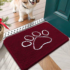 OLANLY Dog Door Mat for Muddy Paws 70x35, Paw Print Design, Absorbs Moisture - Image 2