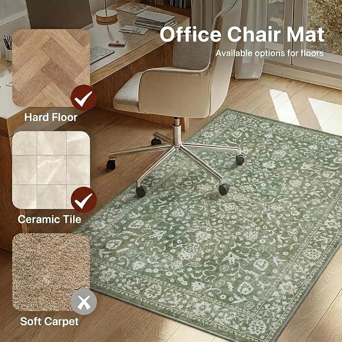 36"x48" Office Chair Mat for Hardwood Tile Floor, Under Desk Carpet Protector - Image 3