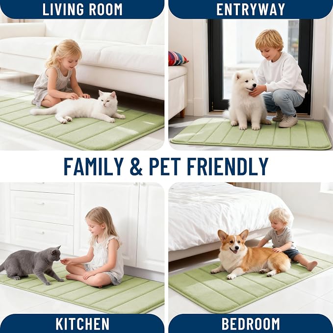 OLANLY Memory Foam Bath Mat 35x16, Super Soft Absorbent Bathroom Rugs, Quick Dry - Image 9