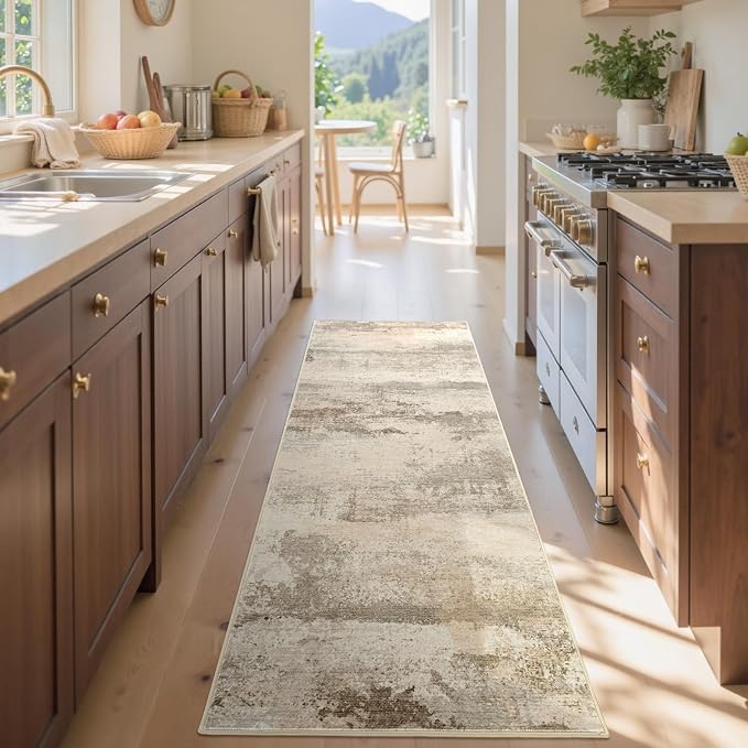 2x6 Ft Washable Runner Rug, Non-Slip Low Pile Hallway Kitchen Area Rug - Image 4