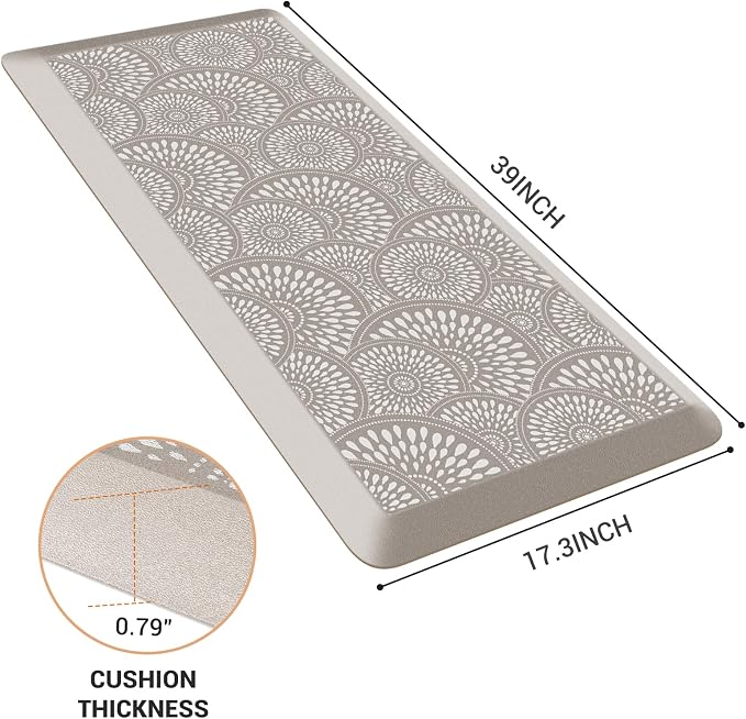 Mattitude 4/5 Inch Kitchen Mat, 17.3x39in Heavy Duty Ergonomic Comfort Foam - Image 2