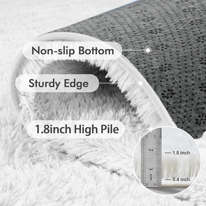 4x6 Ft Shag Rugs for Bedroom Living Room, Ultra Soft Fluffy Furry Area Rugs for - Image 5