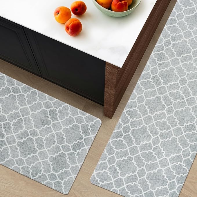 FRESHMINT Kitchen Mat Set of 2, Anti-Fatigue Cushioned Kitchen Mats - Image 2
