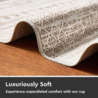 2x8 Runner Rug Machine Washable Non Slip Area Rug Distressed Neutral Moroccan - Image 5