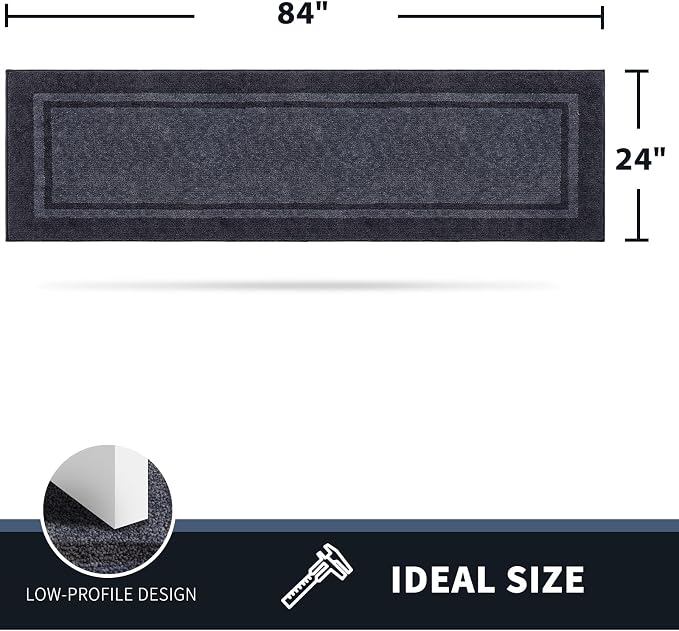 PURRUGS Dirt Trapping Door Mat 24" x 84", Non-Slip Machine Washable Entryway Rug - Image 2