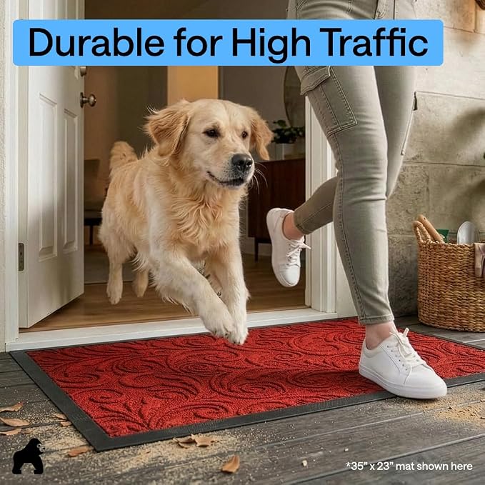 GORILLA GRIP 100% Waterproof All-Season WeatherMAX Doormat 35x23, US Designed - Image 7