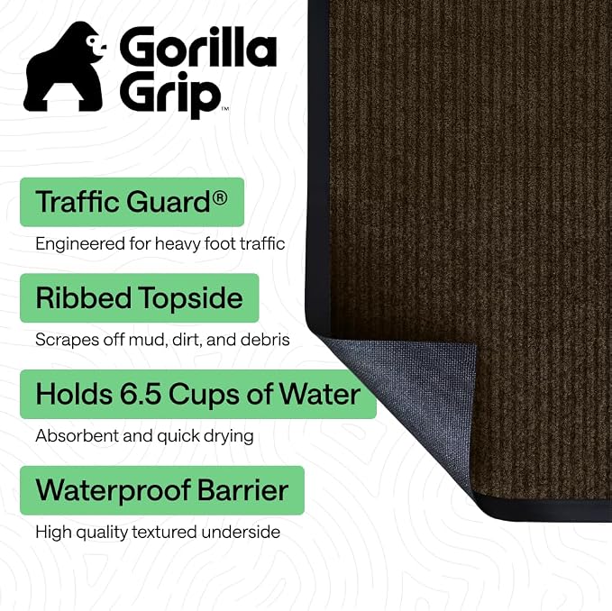 GORILLA GRIP Waterproof Traffic Guard Door Mat, Heavy Duty Entryway Mats - Image 2