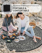 MontVoo Outdoor Rug Carpet Waterproof Round 8ft Outdoor Patio Rug Mat - Image 6