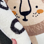 Poowe Cute Lion ABC Kids Play Mat Baby Nursery Rug Round Educational Alphabet - Image 7