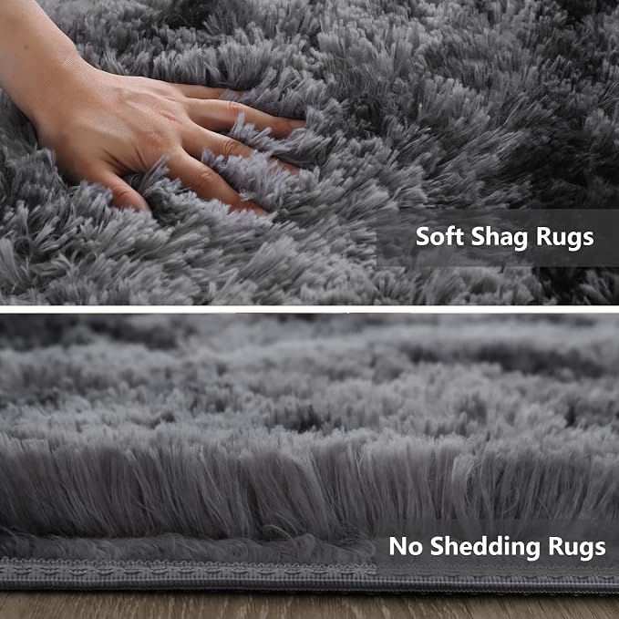 Shag Runner Rug for Bedroom Living Room 2x6 Upgrade Non-Slip Fluffy Soft - Image 4