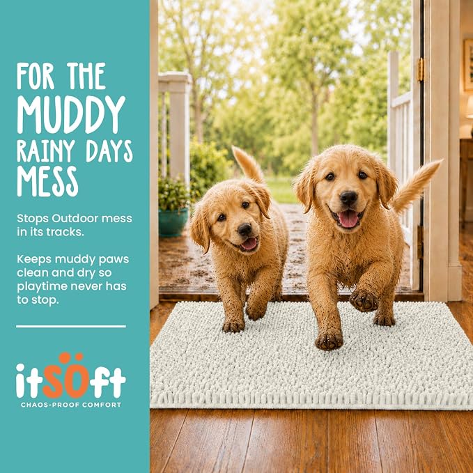 Dog Rugs for Muddy Paws 61x31 | Cleaner Mud Free Floors | Muddy Dogs Mats for - Image 2