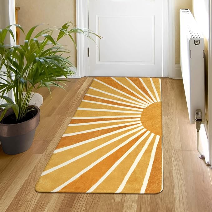 Lahome Washable Sun Boho Runner Rug: 2'x4' Non-Slip Distressed Sun Print - Image 4