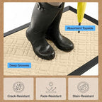 GORILLA GRIP 100% Waterproof All-Season WeatherMAX Doormat, US Designed Natural - Image 5